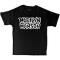Black - Front - Marilyn Manson Childrens-Kids Classic Logo Cotton T-Shirt