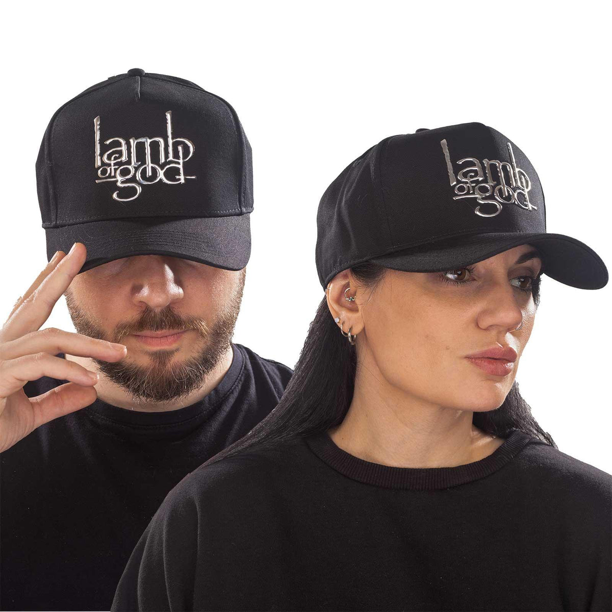 Black-Sonic Silver - Back - Lamb Of God Unisex Adult Logo Baseball Cap