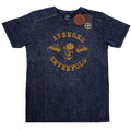 Navy Blue - Front - Avenged Sevenfold Unisex Adult Logo Washed T-Shirt