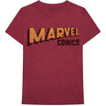 Maroon - Front - Marvel Comics Unisex Adult Warped Logo Cotton T-Shirt