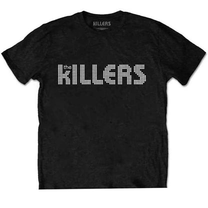 Black - Front - The Killers Unisex Adult Dotted Cotton Logo T-Shirt
