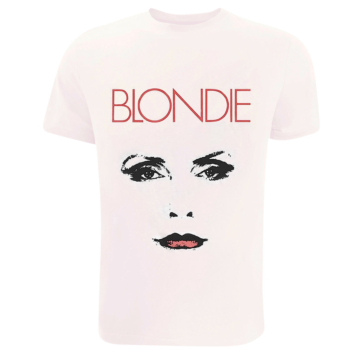White - Front - Blondie Womens-Ladies Face T-Shirt