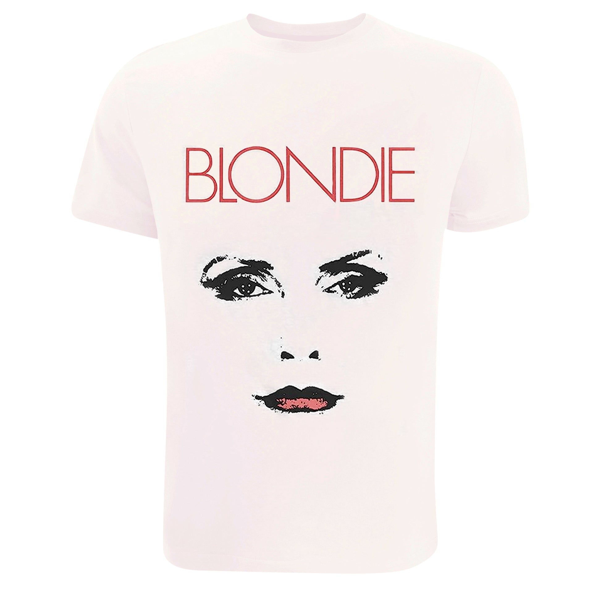 White - Front - Blondie Womens-Ladies Face T-Shirt