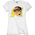 White - Front - Blondie Womens-Ladies Punk Logo T-Shirt