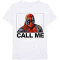White - Front - Deadpool Unisex Adult Call Me Cotton T-Shirt