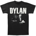 Black - Front - Bob Dylan Unisex Adult At Piano Cotton T-Shirt