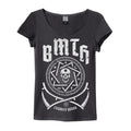 Charcoal Grey - Front - Bring Me The Horizon Womens-Ladies Crooked Young Burnout T-Shirt
