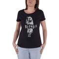 Black - Front - Blondie Womens-Ladies Mic Stand T-Shirt