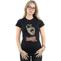 Black - Side - Kiss Womens-Ladies The Demon Rock Cotton T-Shirt