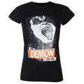 Black - Front - Kiss Womens-Ladies The Demon Rock Cotton T-Shirt