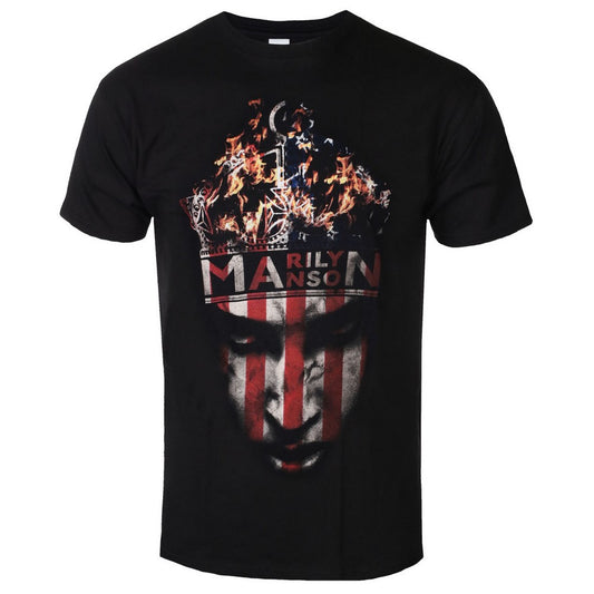 Black - Front - Marilyn Manson Unisex Adult Crown Cotton T-Shirt