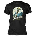 Black - Front - Fender Unisex Adult Surfer Cotton T-Shirt