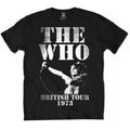 Black - Front - The Who Unisex Adult British Tour 1973 Cotton T-Shirt