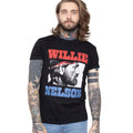 Black - Front - Willie Nelson Unisex Adult Stare Cotton T-Shirt