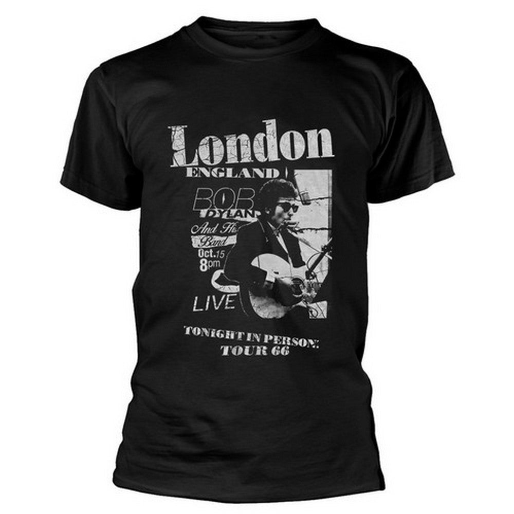 Black - Front - Bob Dylan Unisex Adult Scraps Cotton T-Shirt