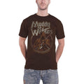 Brown - Front - Muddy Waters Unisex Adult Father of Chicago Blues Cotton T-Shirt