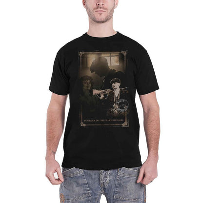 Black - Front - Peaky Blinders Unisex Adult Shotgun T-Shirt
