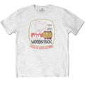 White - Front - Woodstock Unisex Adult Peace - Love - Music Cotton T-Shirt
