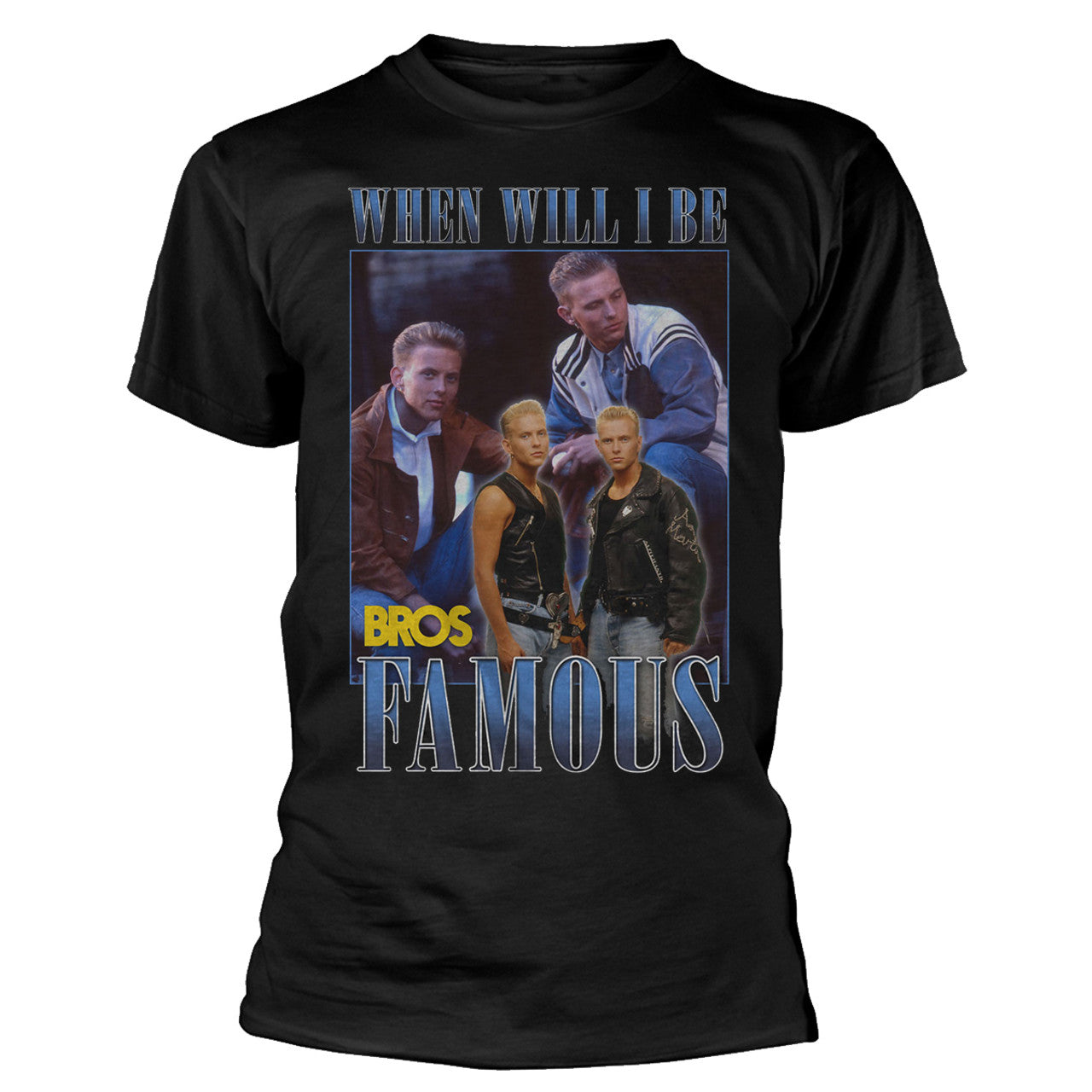 Black - Front - Bros Unisex Adult Famous Homage Cotton T-Shirt