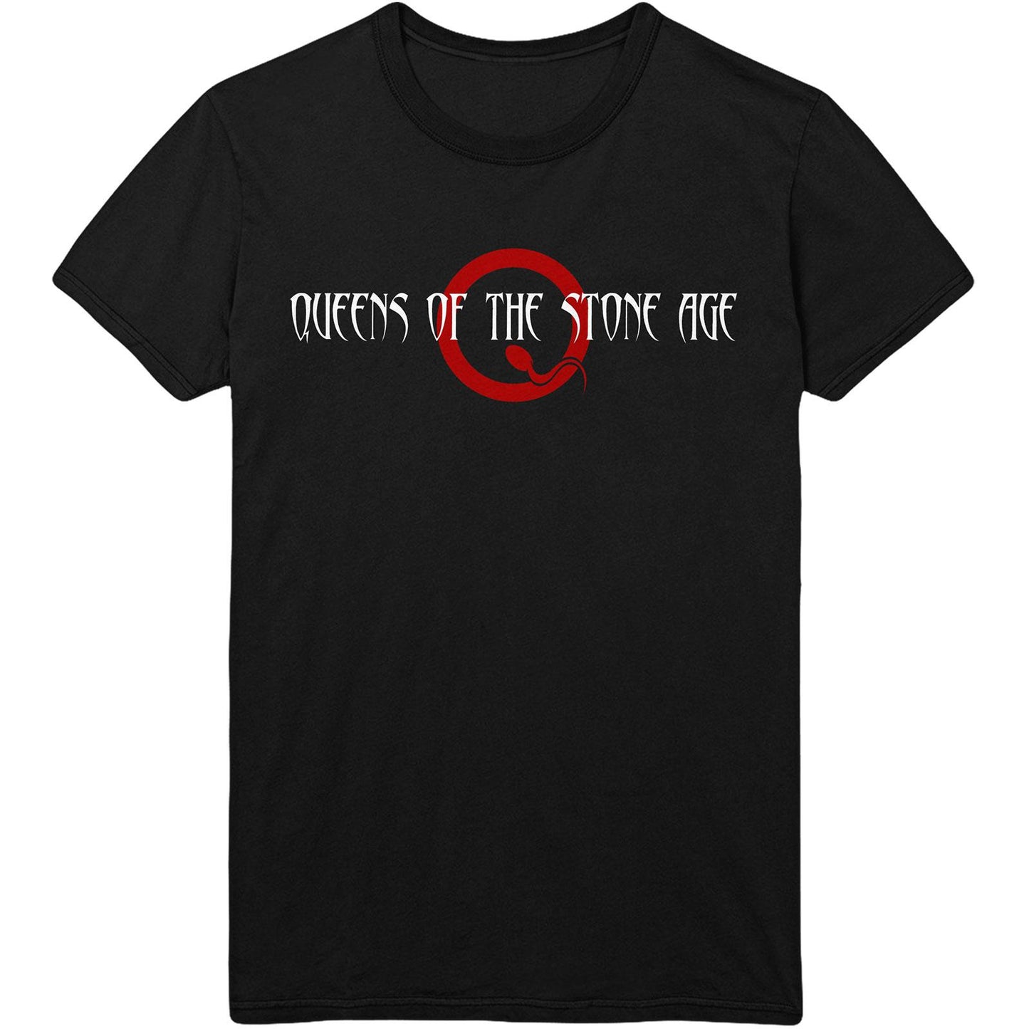 Black - Front - Queens Of The Stone Age Unisex Adult Text Cotton Logo T-Shirt