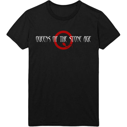 Black - Front - Queens Of The Stone Age Unisex Adult Text Cotton Logo T-Shirt