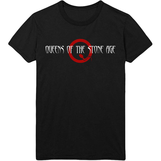 Black - Front - Queens Of The Stone Age Unisex Adult Text Cotton Logo T-Shirt
