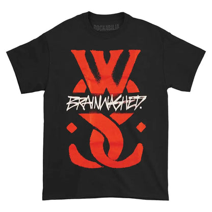 Black - Front - While She Sleeps Unisex Adult Brainwashed Logo Cotton T-Shirt