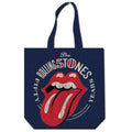 Navy-Red-White - Front - The Rolling Stones 50th Anniversary Back Print Cotton Tote Bag