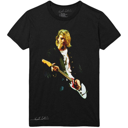 Black - Front - Kurt Cobain Unisex Adult Guitar Cotton T-Shirt