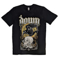 Black - Front - Down Unisex Adult Swamp Skull Cotton T-Shirt