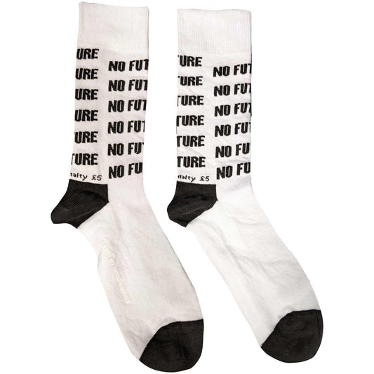White-Black - Front - Sex Pistols Unisex Adult No Future Socks