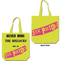 Yellow-Pink-Black - Front - Sex Pistols Never Mind The Bollocks Back Print Cotton Tote Bag