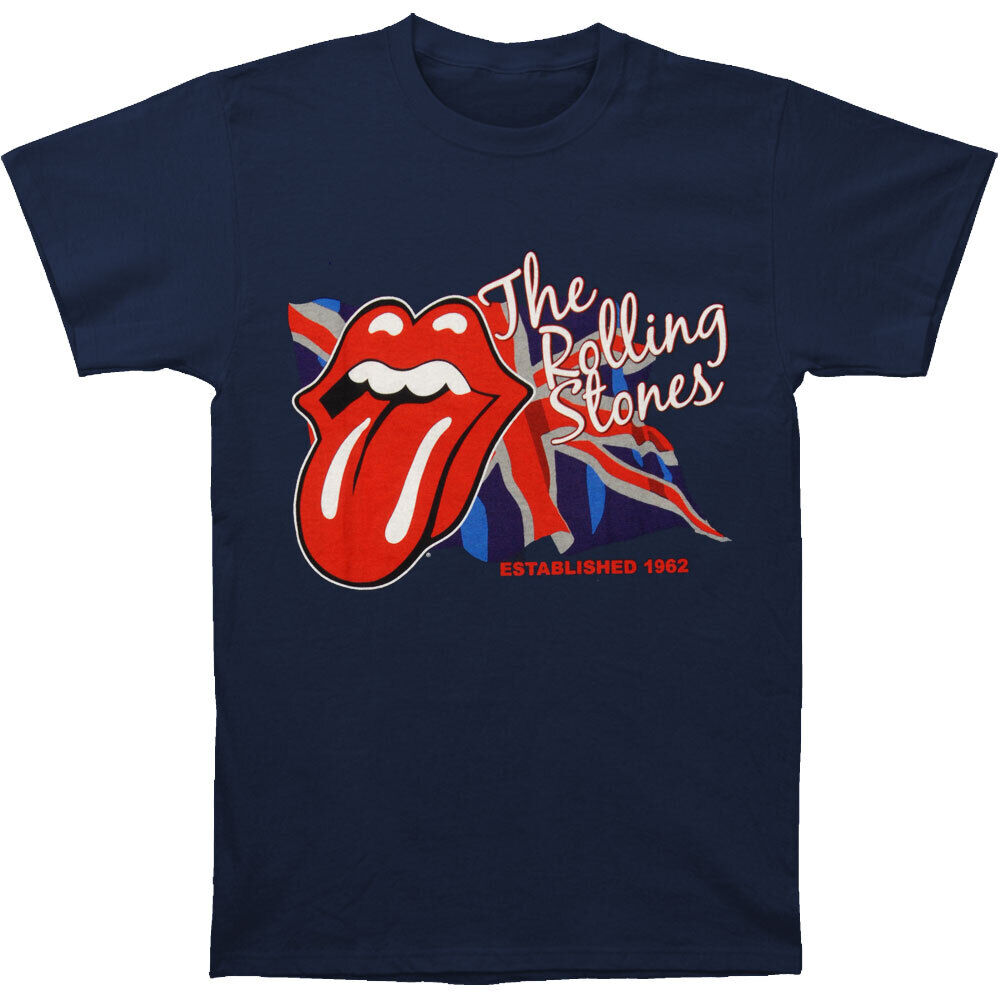 Navy Blue - Front - The Rolling Stones Unisex Adult Lick The Flag T-Shirt