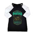 Black-White - Front - Pantera Womens-Ladies Snakebite XXX Label Cotton Raglan T-Shirt