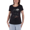 Black - Front - Debbie Harry Womens-Ladies Leather Girl Cotton T-Shirt