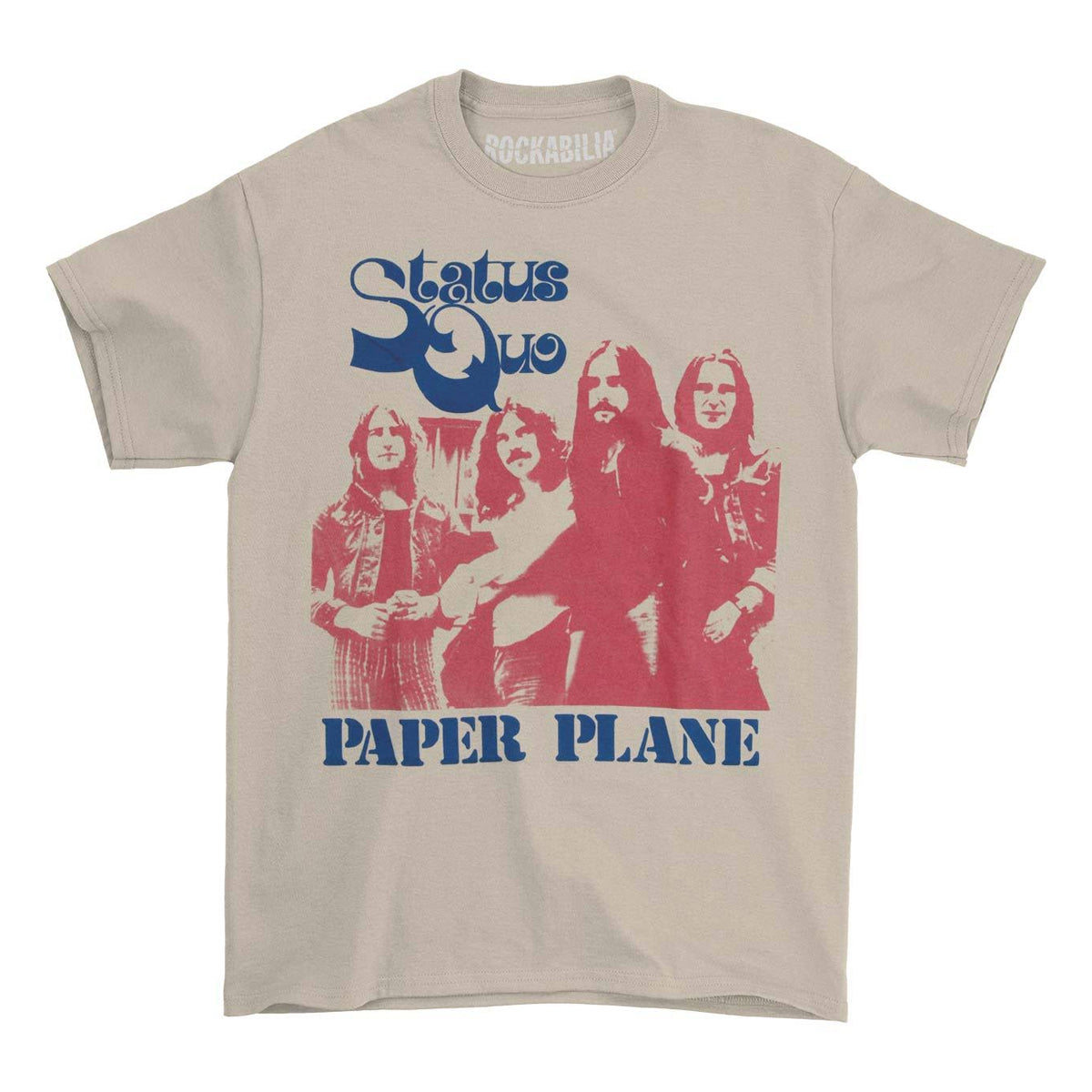 Natural - Front - Status Quo Unisex Adult Paper Plane Cotton T-Shirt