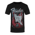 Black - Front - Fender Unisex Adult Distressed Guitar Cotton T-Shirt
