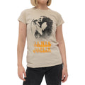 Sand - Front - Janis Joplin Womens-Ladies Working The Mic Cotton T-Shirt