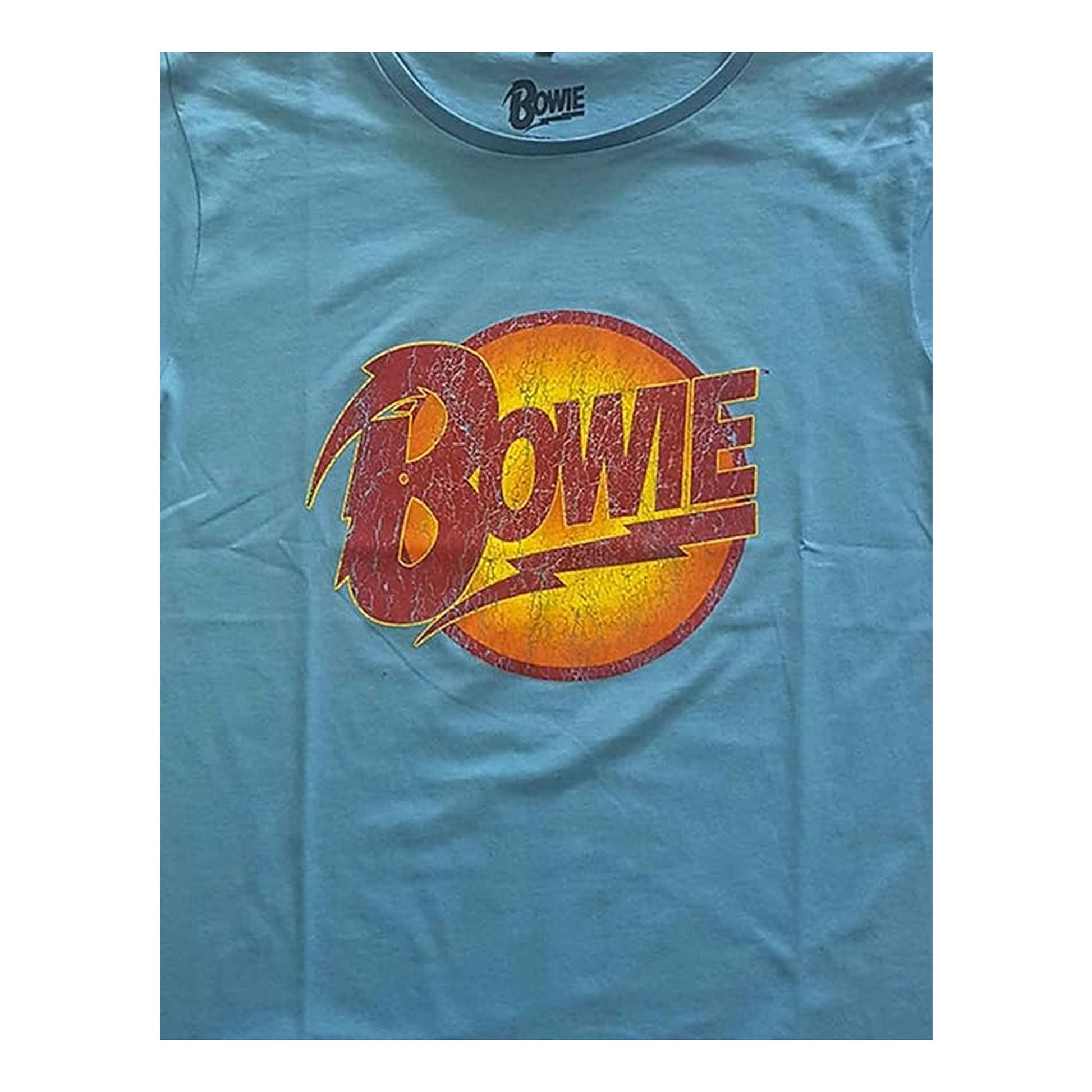Blue - Back - David Bowie Unisex Adult Diamond Dogs Vintage Logo T-Shirt