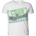 White - Front - CBGB Unisex Adult Tape T-Shirt