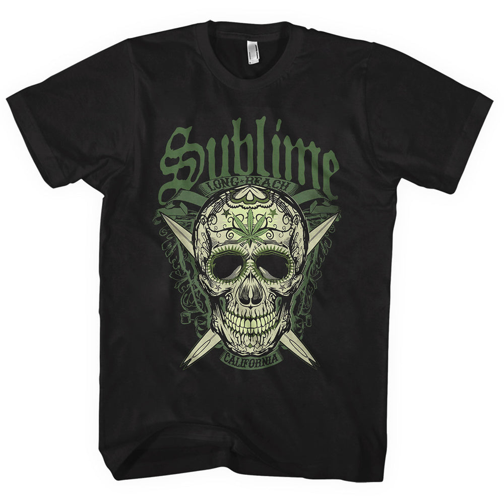 Black - Front - Sublime Unisex Adult Long Beach Cotton T-Shirt