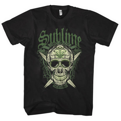 Black - Front - Sublime Unisex Adult Long Beach Cotton T-Shirt