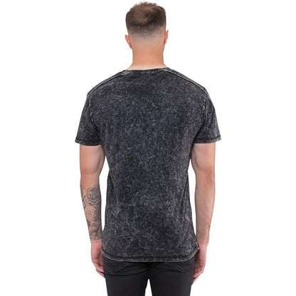 Black - Back - Woodstock Unisex Adult Poster Cotton Washed T-Shirt