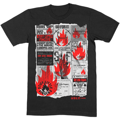 Black - Front - Stiff Little Fingers Unisex Adult Flyer Cotton T-Shirt