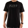 Black - Front - Kiss Unisex Adult Diamante Logo T-Shirt