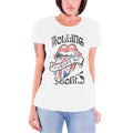 White - Front - The Rolling Stones Womens-Ladies Europe 82 T-Shirt