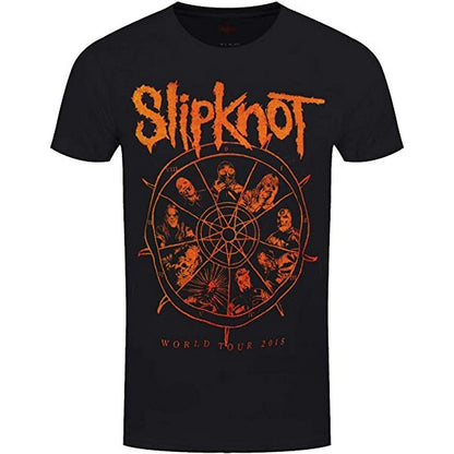 Black - Front - Slipknot Womens-Ladies The Wheel Back Print T-Shirt