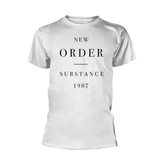White - Front - New Order Unisex Adult Substance Cotton T-Shirt