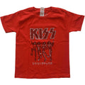 Red - Front - Kiss Childrens-Kids Destroyer Sketch Cotton T-Shirt