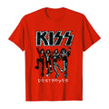 Red - Front - Kiss Unisex Adult Destroyer Sketch Cotton T-Shirt